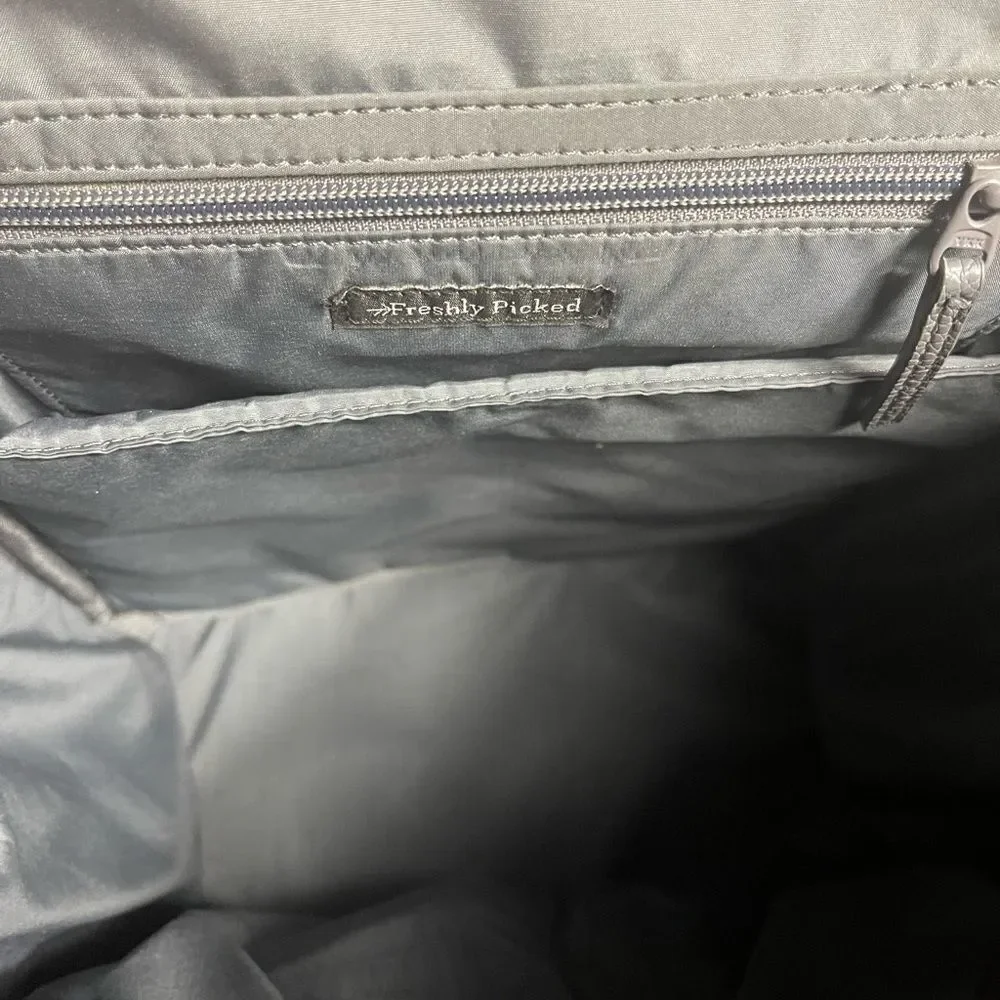 Freshly Picked Diaper Bag convertible backpack Synthetic Gray brass hardwares.